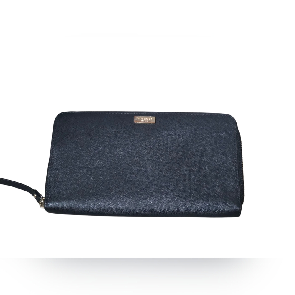 Kate Spade Zip Around Wallet Black OS EUC